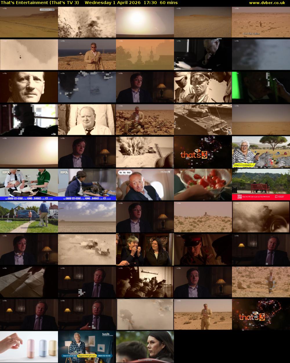 That's Entertainment (That's TV 3) Wednesday 1 April 2026 17:30 - 18:30
