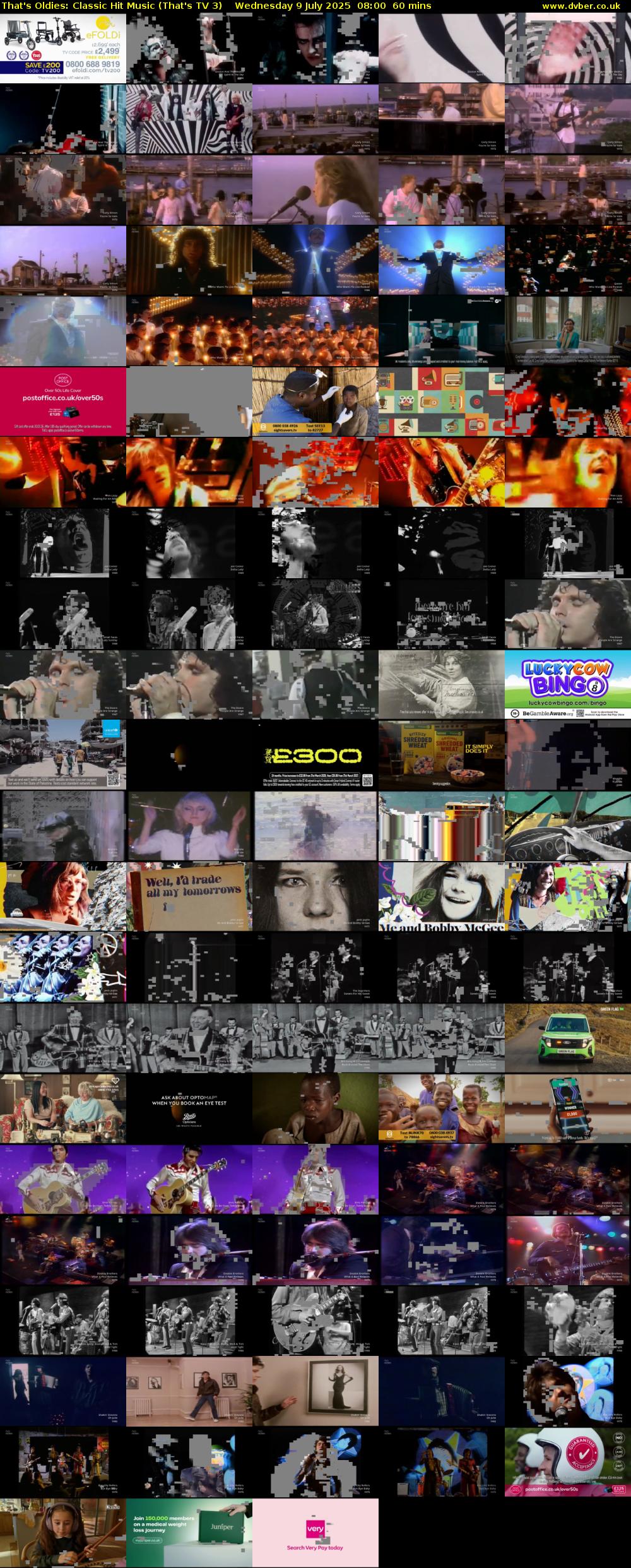 That's Oldies: Classic Hit Music (That's TV 3) Wednesday 9 July 2025 08:00 - 09:00