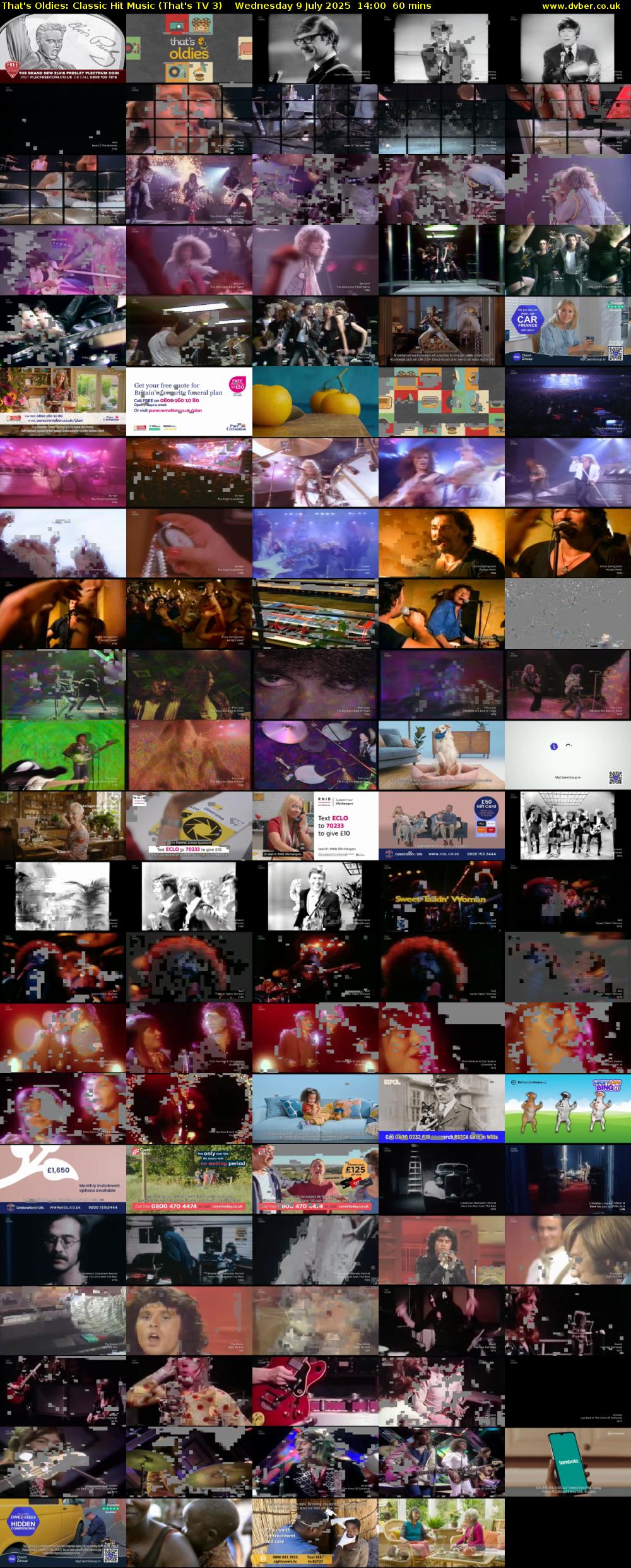 That's Oldies: Classic Hit Music (That's TV 3) Wednesday 9 July 2025 14:00 - 15:00