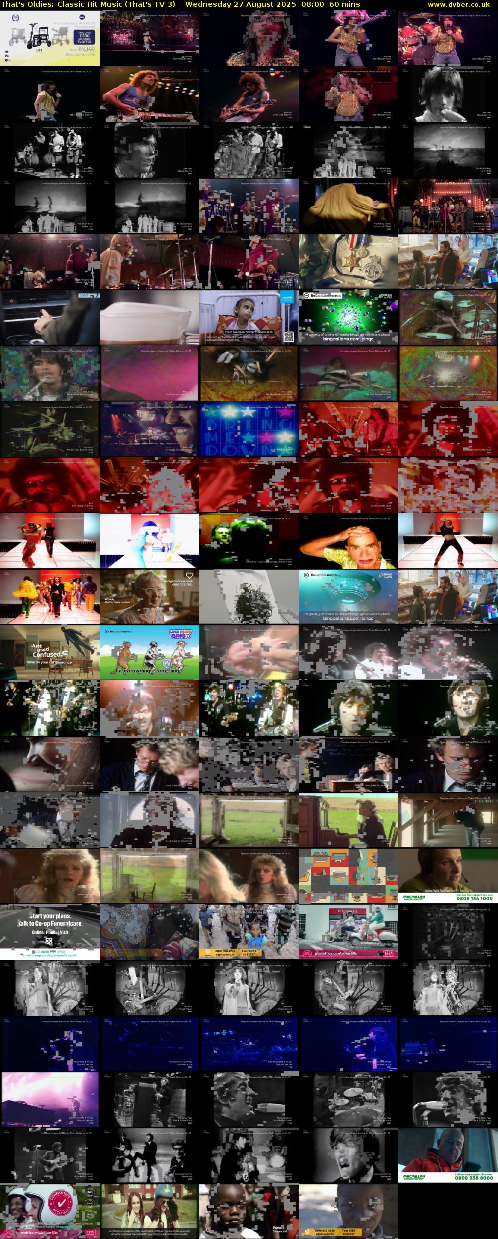 That's Oldies: Classic Hit Music (That's TV 3) Wednesday 27 August 2025 08:00 - 09:00