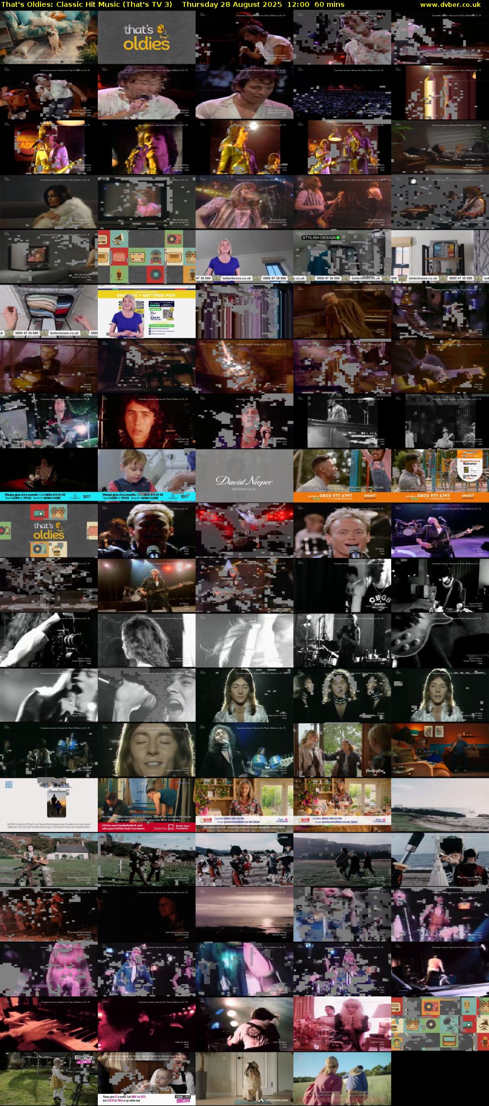 That's Oldies: Classic Hit Music (That's TV 3) Thursday 28 August 2025 12:00 - 13:00