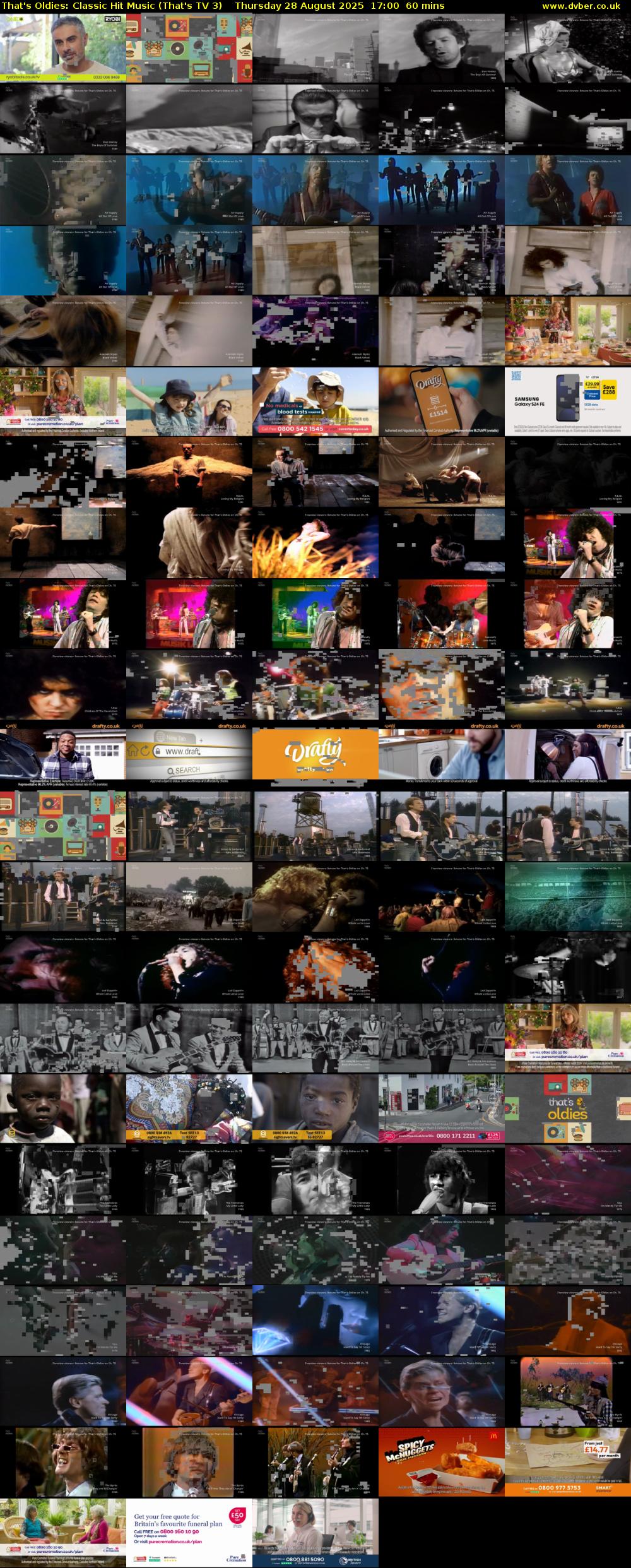 That's Oldies: Classic Hit Music (That's TV 3) Thursday 28 August 2025 17:00 - 18:00