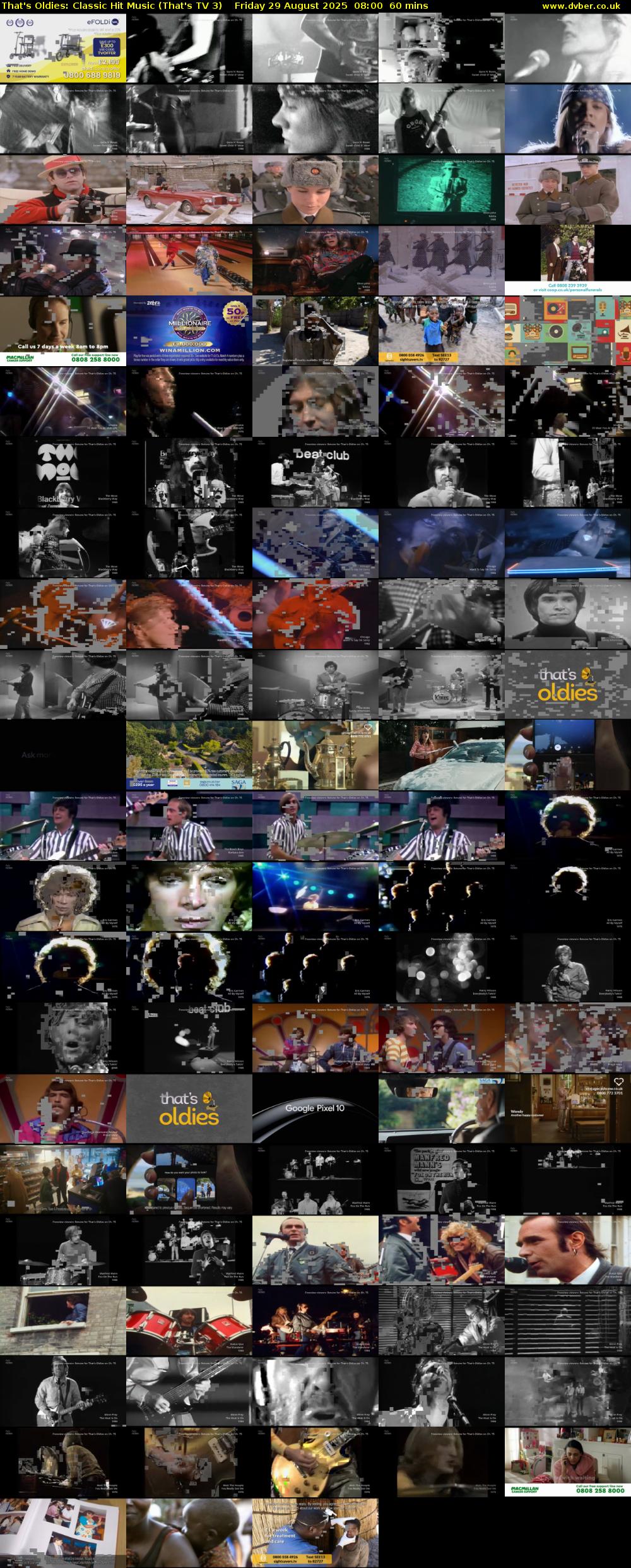That's Oldies: Classic Hit Music (That's TV 3) Friday 29 August 2025 08:00 - 09:00