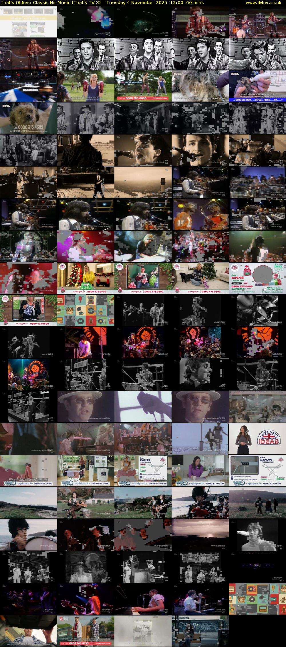 That's Oldies: Classic Hit Music (That's TV 3) Tuesday 4 November 2025 12:00 - 13:00