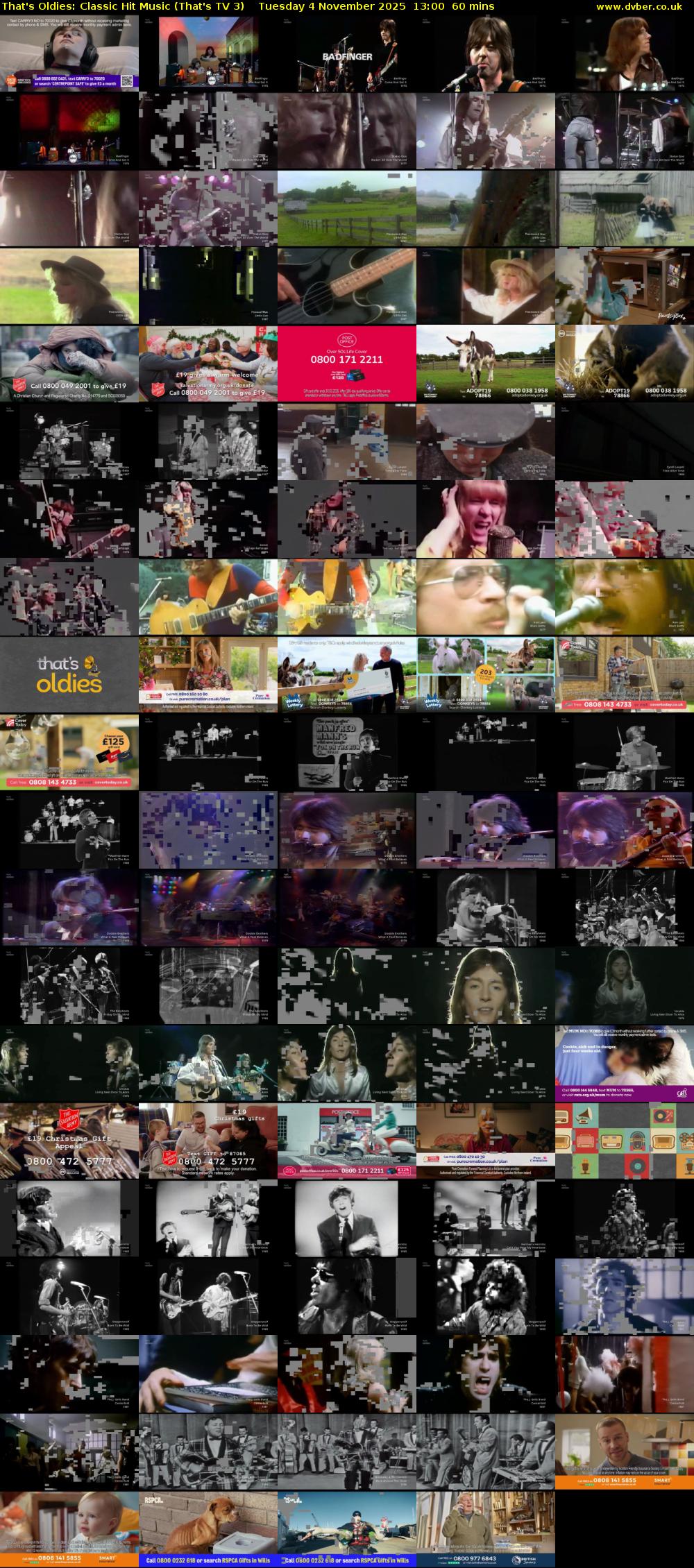 That's Oldies: Classic Hit Music (That's TV 3) Tuesday 4 November 2025 13:00 - 14:00