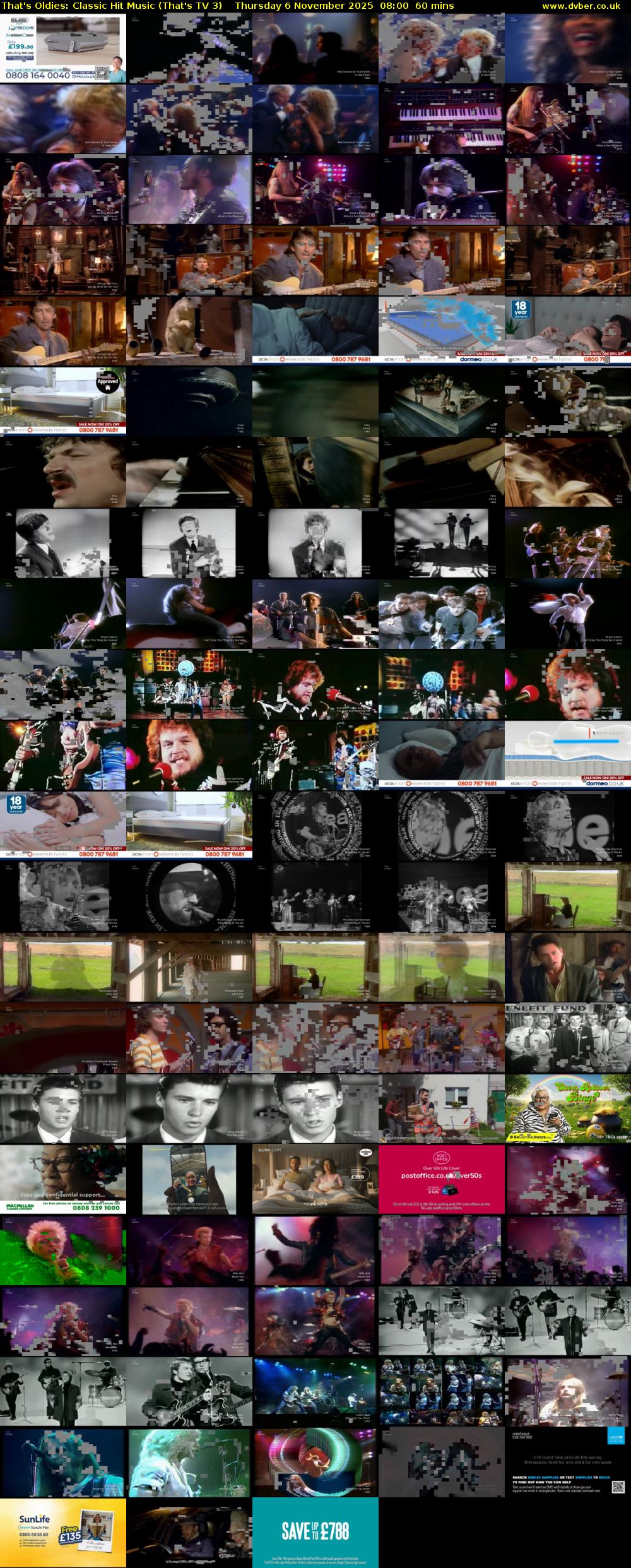 That's Oldies: Classic Hit Music (That's TV 3) Thursday 6 November 2025 08:00 - 09:00