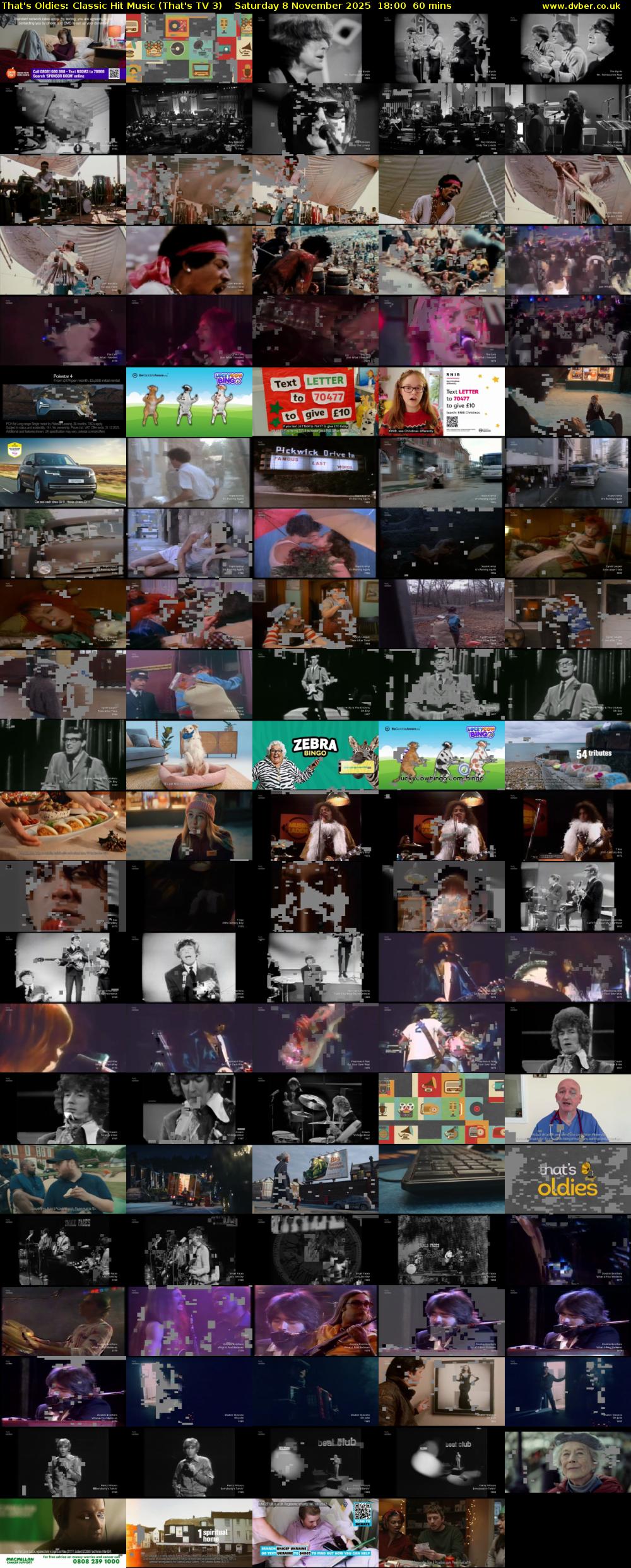 That's Oldies: Classic Hit Music (That's TV 3) Saturday 8 November 2025 18:00 - 19:00