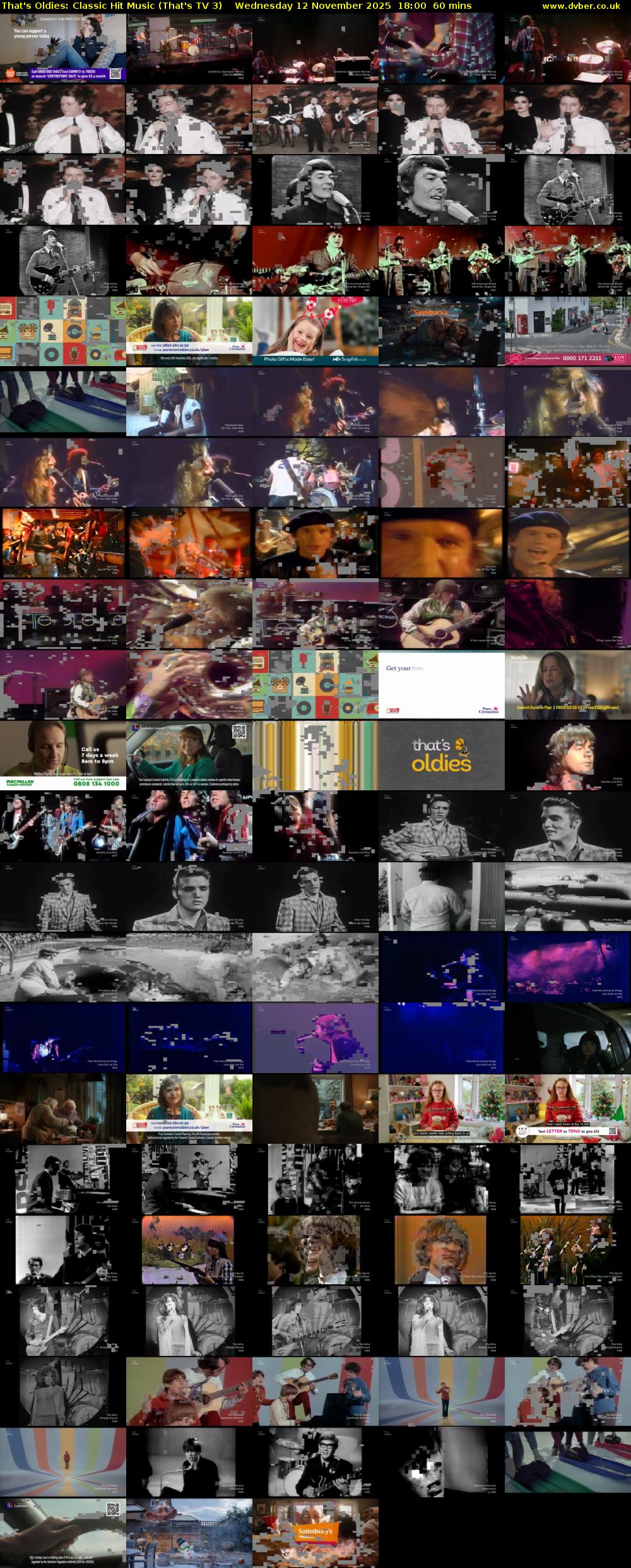 That's Oldies: Classic Hit Music (That's TV 3) Wednesday 12 November 2025 18:00 - 19:00