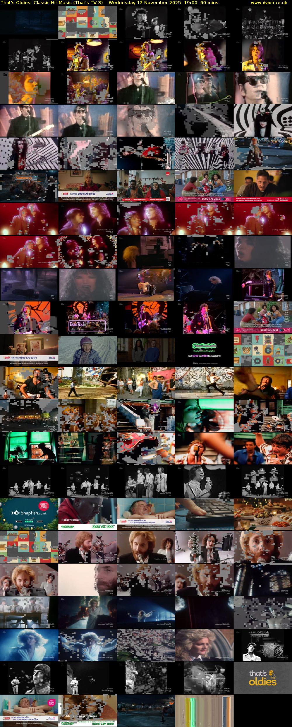 That's Oldies: Classic Hit Music (That's TV 3) Wednesday 12 November 2025 19:00 - 20:00