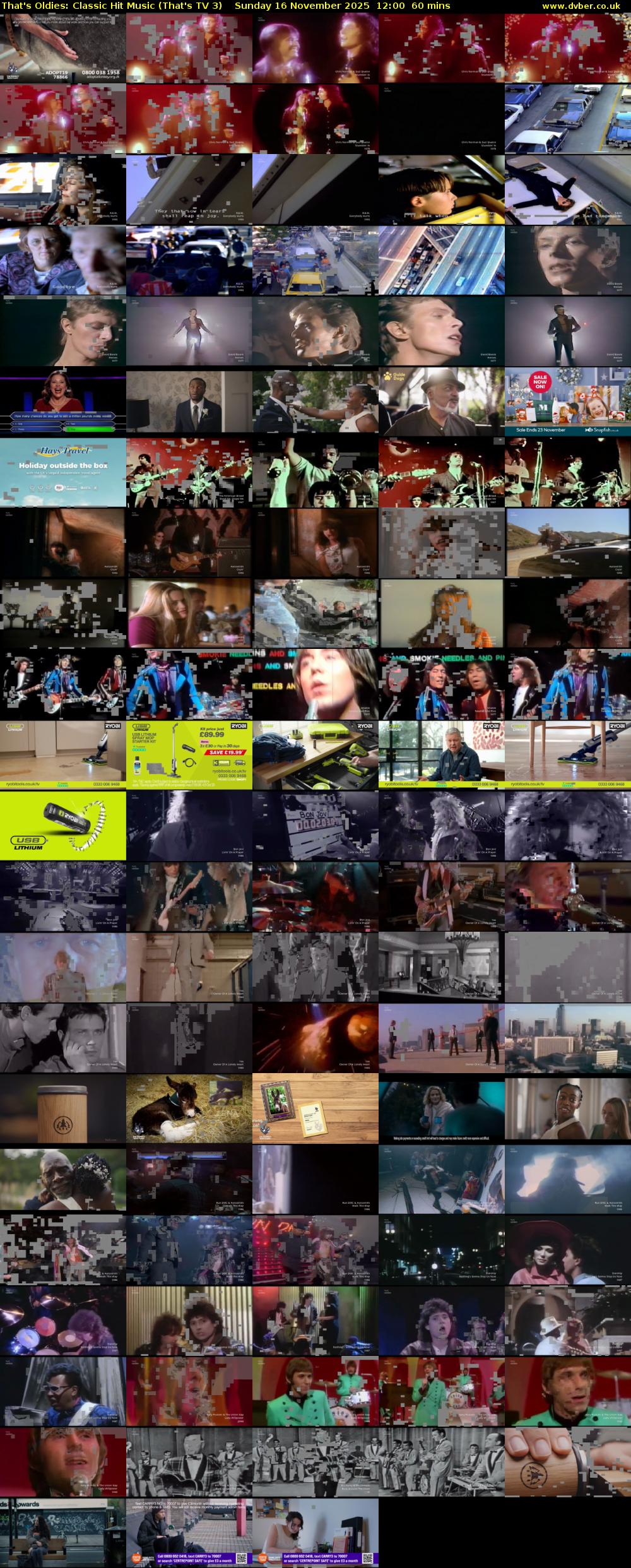 That's Oldies: Classic Hit Music (That's TV 3) Sunday 16 November 2025 12:00 - 13:00