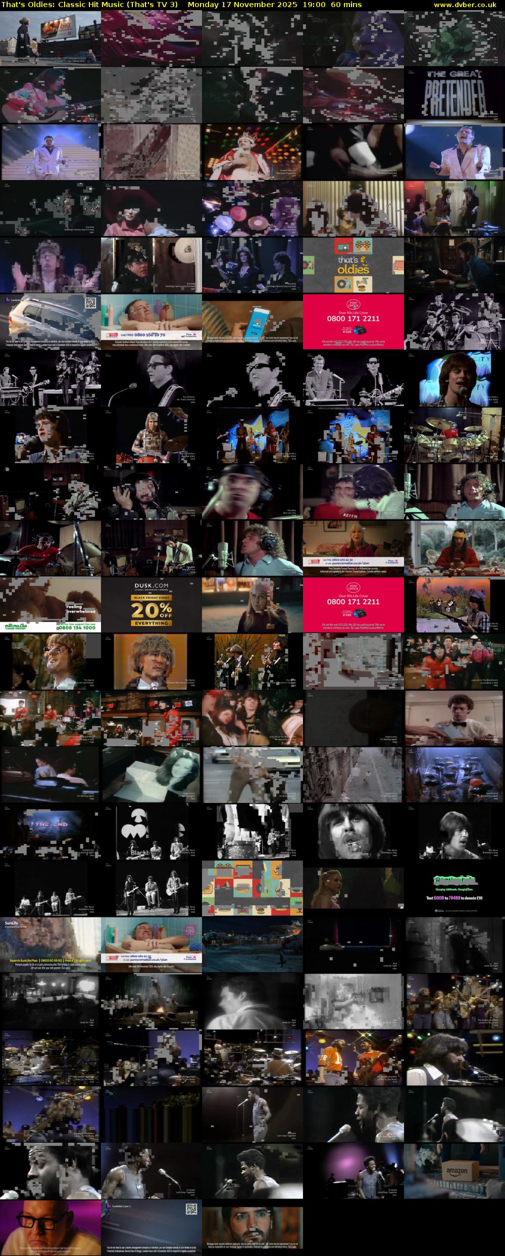 That's Oldies: Classic Hit Music (That's TV 3) Monday 17 November 2025 19:00 - 20:00