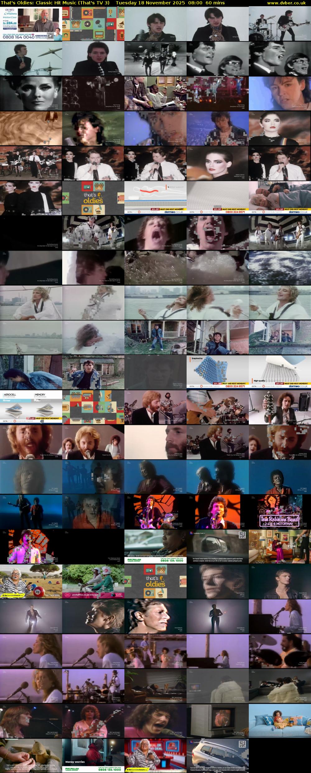 That's Oldies: Classic Hit Music (That's TV 3) Tuesday 18 November 2025 08:00 - 09:00