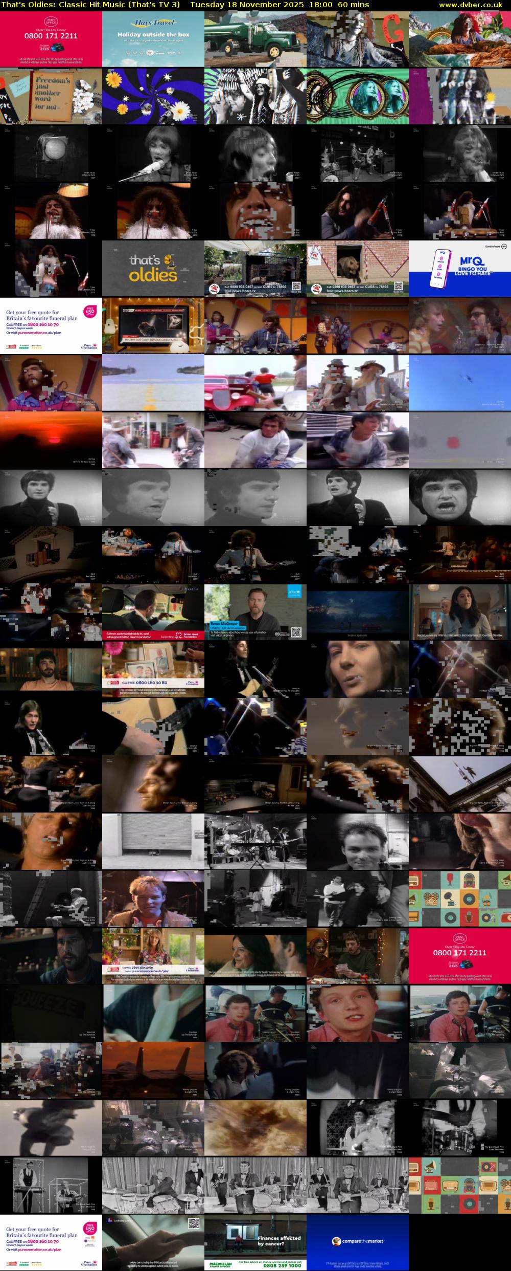 That's Oldies: Classic Hit Music (That's TV 3) Tuesday 18 November 2025 18:00 - 19:00