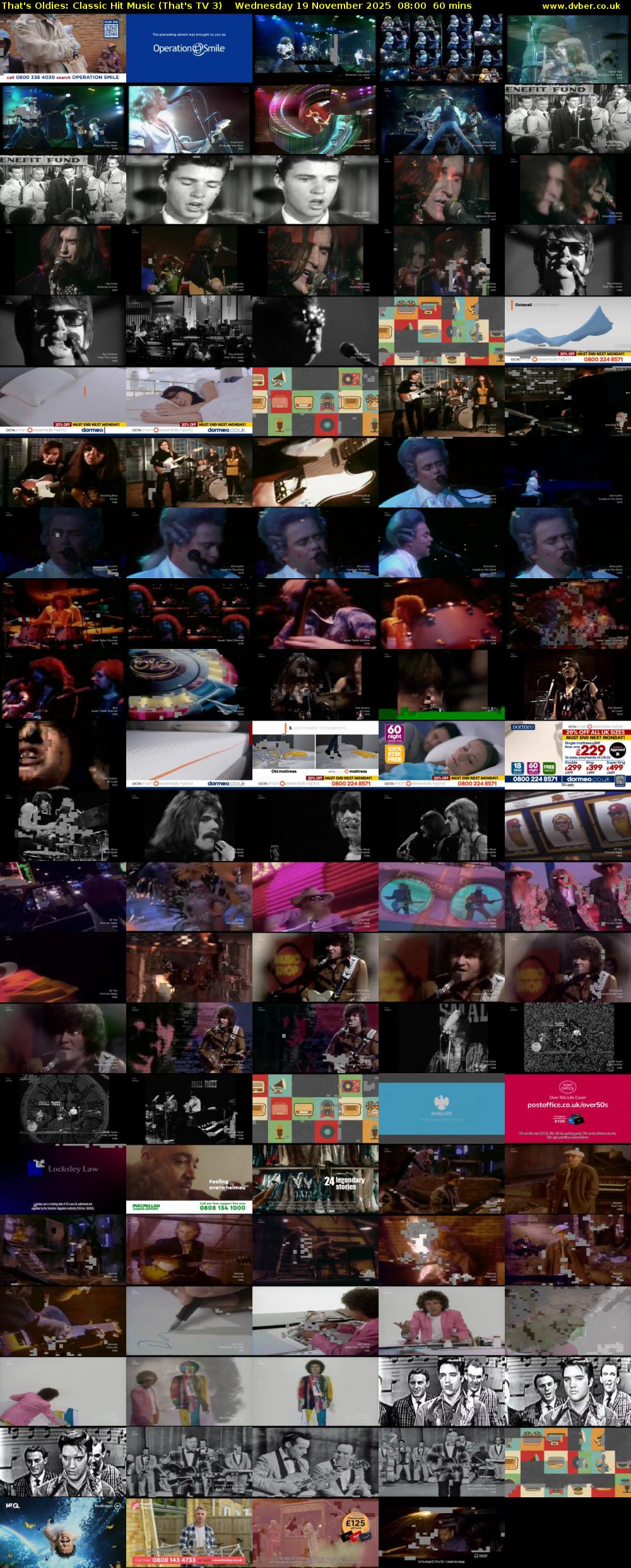 That's Oldies: Classic Hit Music (That's TV 3) Wednesday 19 November 2025 08:00 - 09:00