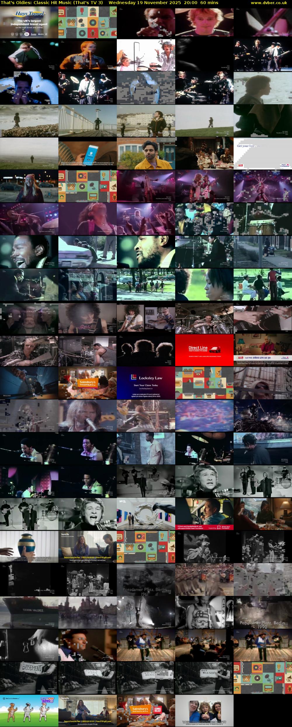 That's Oldies: Classic Hit Music (That's TV 3) Wednesday 19 November 2025 20:00 - 21:00