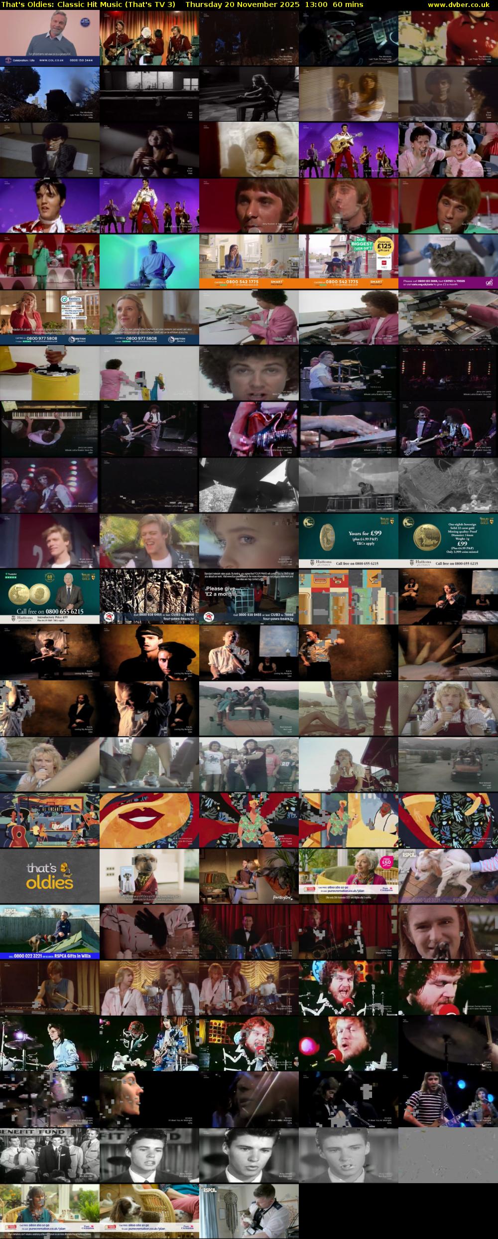 That's Oldies: Classic Hit Music (That's TV 3) Thursday 20 November 2025 13:00 - 14:00