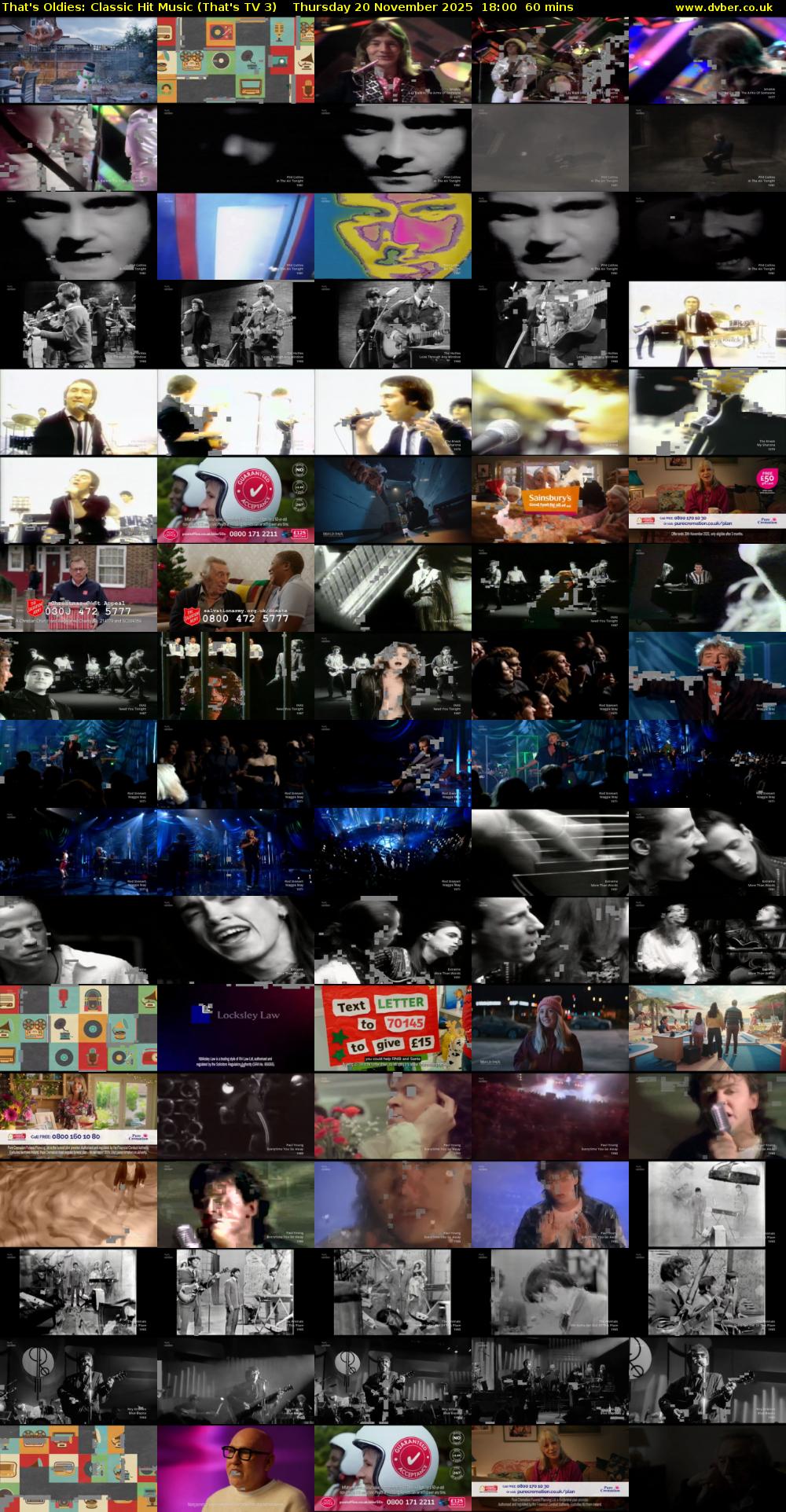 That's Oldies: Classic Hit Music (That's TV 3) Thursday 20 November 2025 18:00 - 19:00