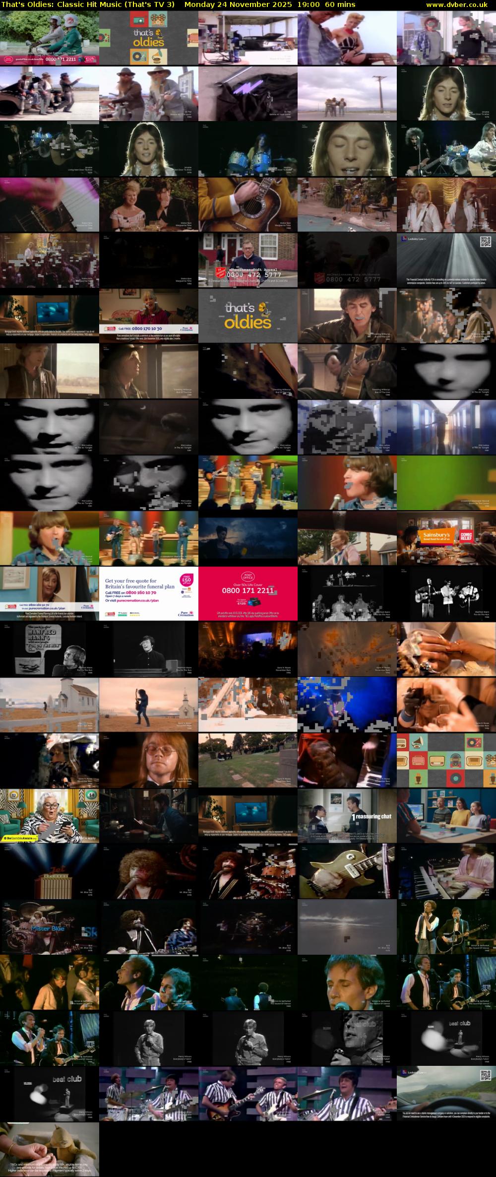 That's Oldies: Classic Hit Music (That's TV 3) Monday 24 November 2025 19:00 - 20:00