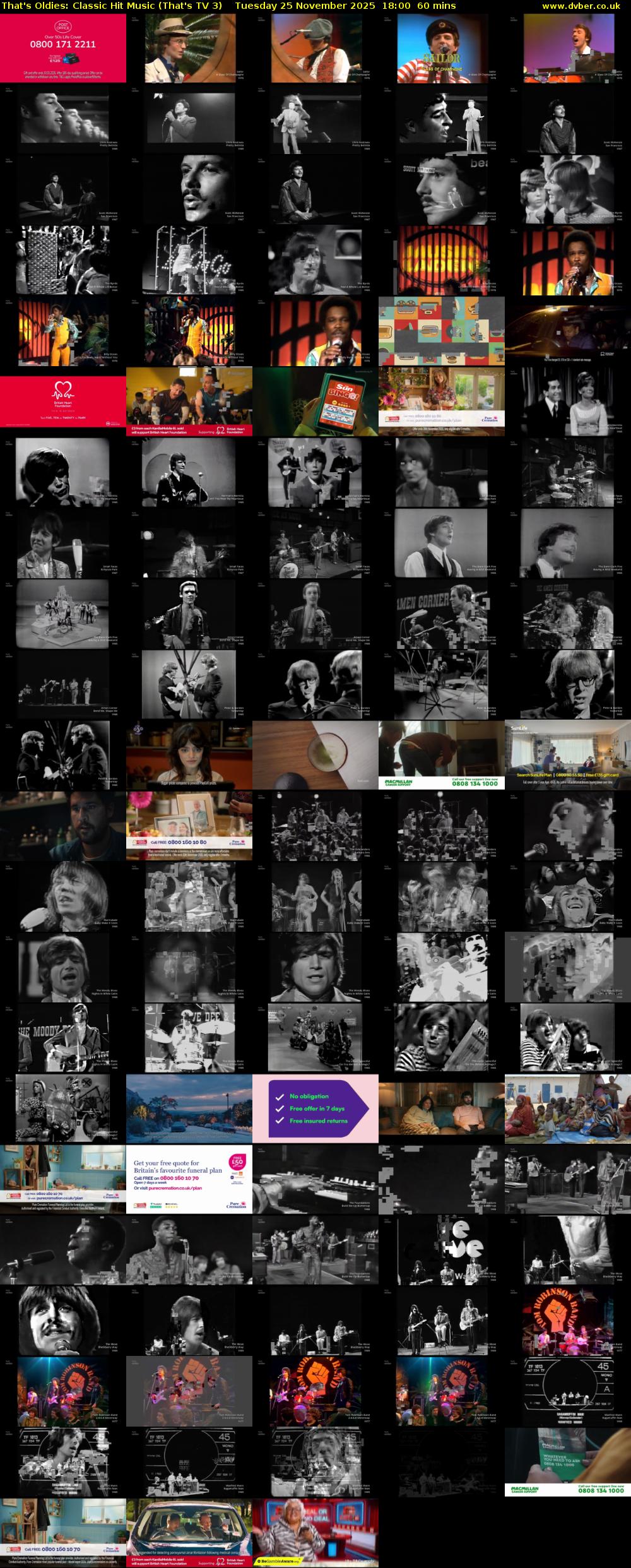 That's Oldies: Classic Hit Music (That's TV 3) Tuesday 25 November 2025 18:00 - 19:00