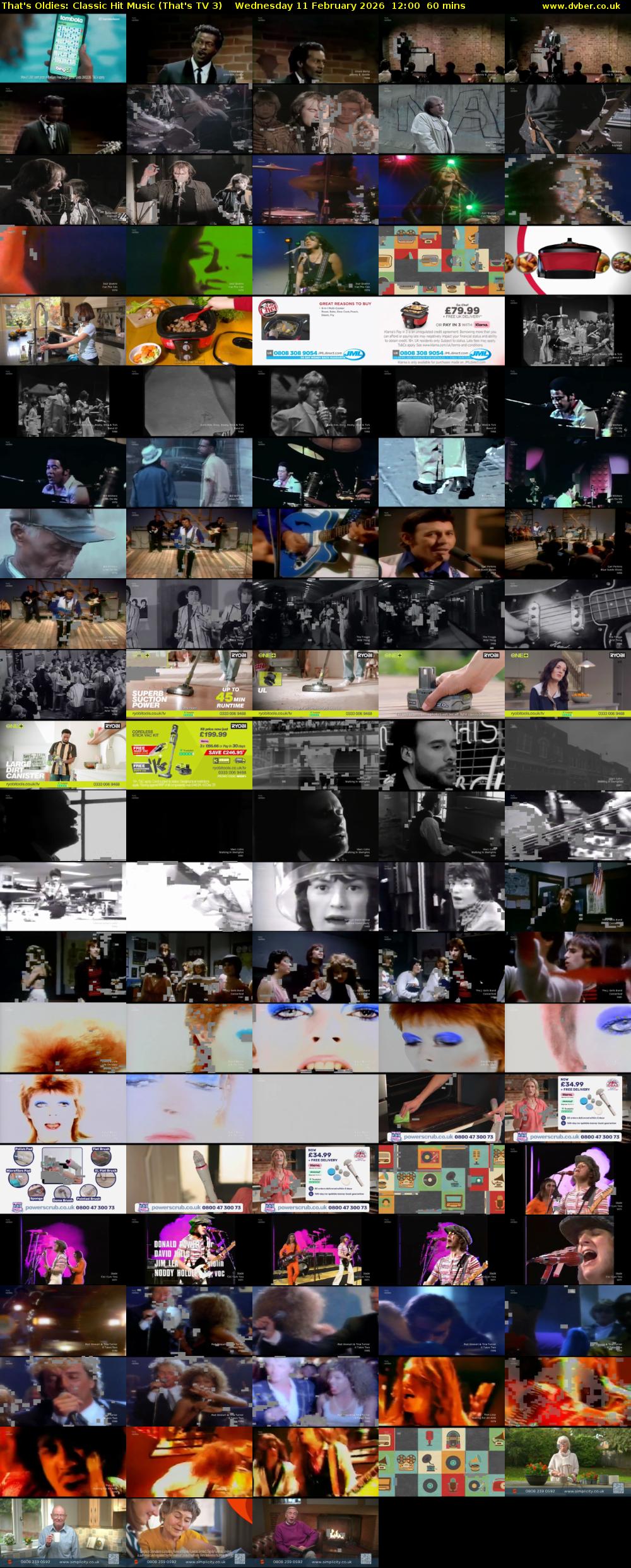 That's Oldies: Classic Hit Music (That's TV 3) Wednesday 11 February 2026 12:00 - 13:00