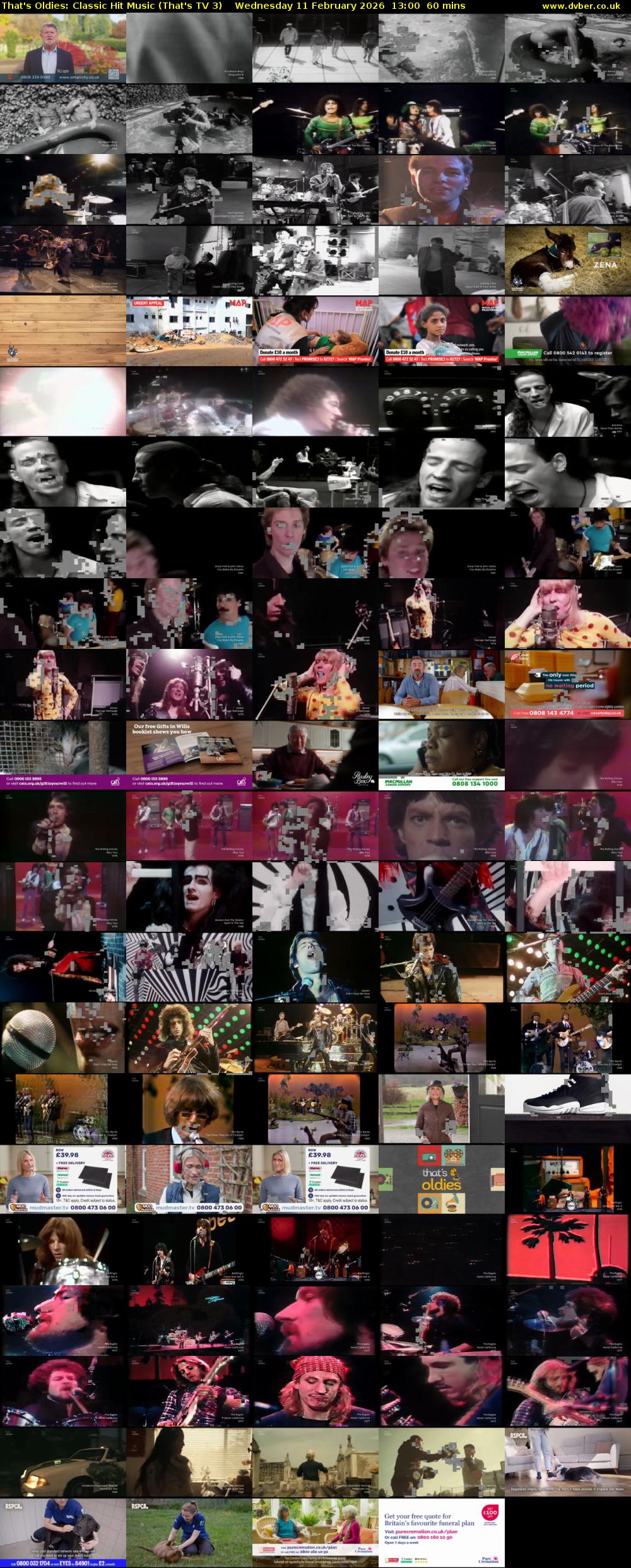 That's Oldies: Classic Hit Music (That's TV 3) Wednesday 11 February 2026 13:00 - 14:00