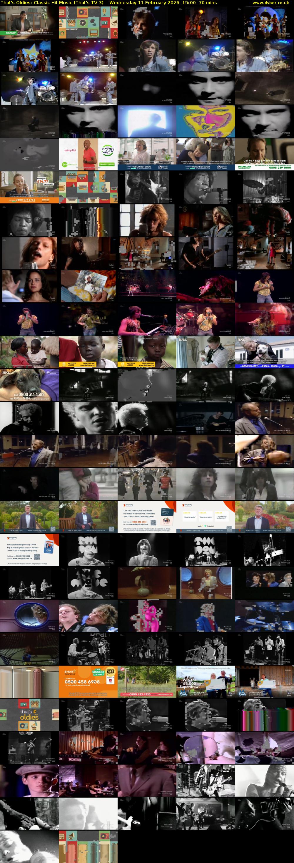 That's Oldies: Classic Hit Music (That's TV 3) Wednesday 11 February 2026 15:00 - 16:10