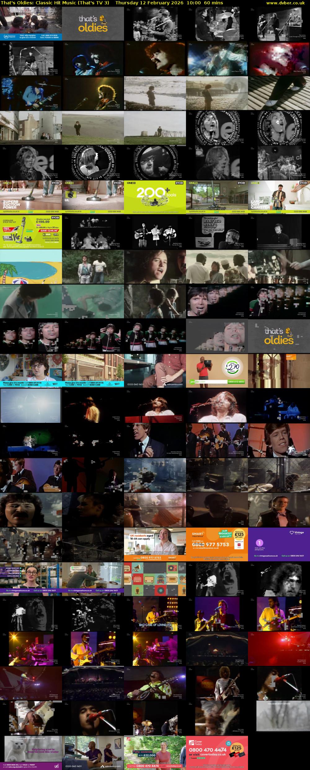 That's Oldies: Classic Hit Music (That's TV 3) Thursday 12 February 2026 10:00 - 11:00