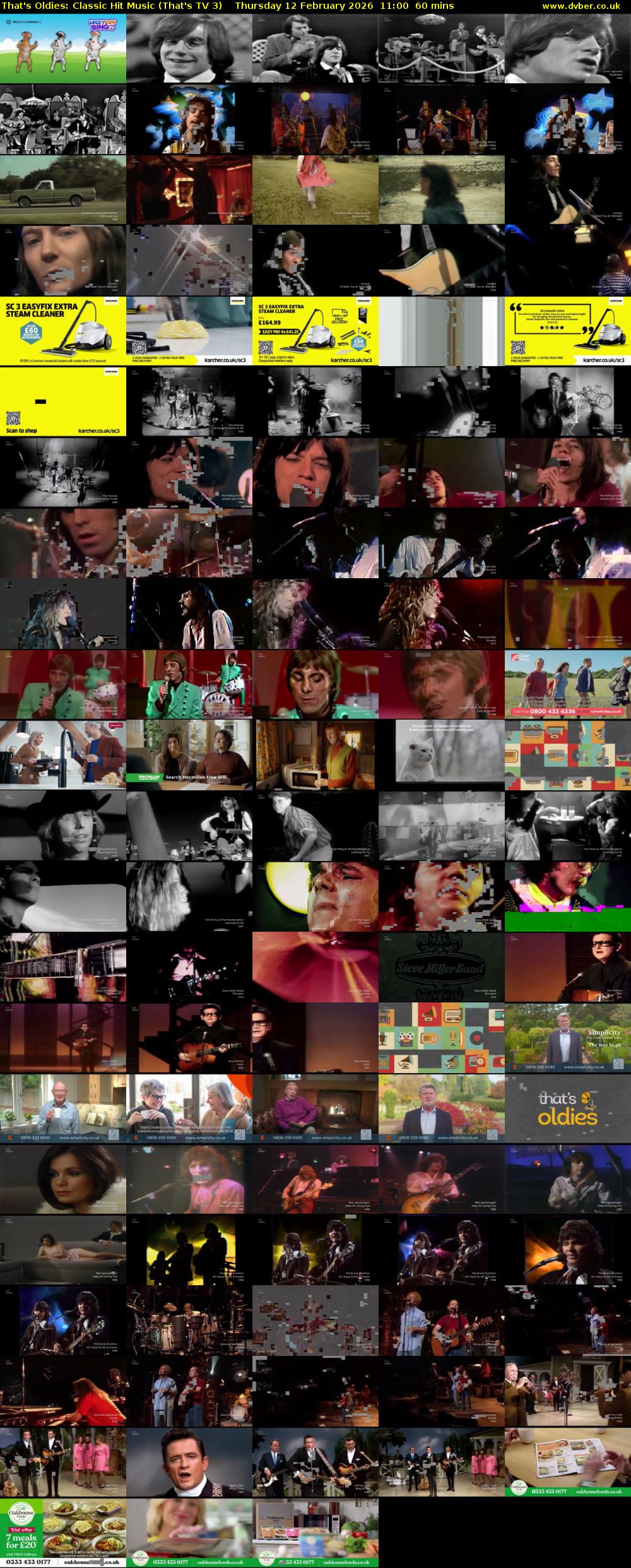 That's Oldies: Classic Hit Music (That's TV 3) Thursday 12 February 2026 11:00 - 12:00