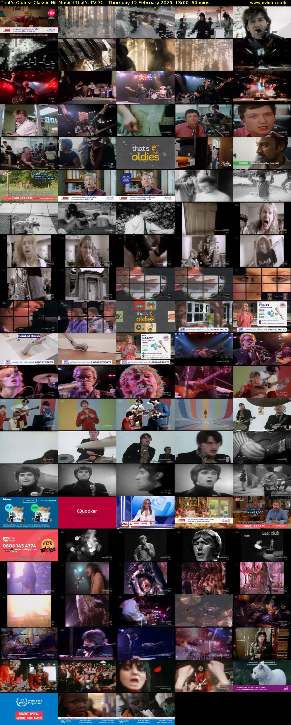 That's Oldies: Classic Hit Music (That's TV 3) Thursday 12 February 2026 13:00 - 14:00