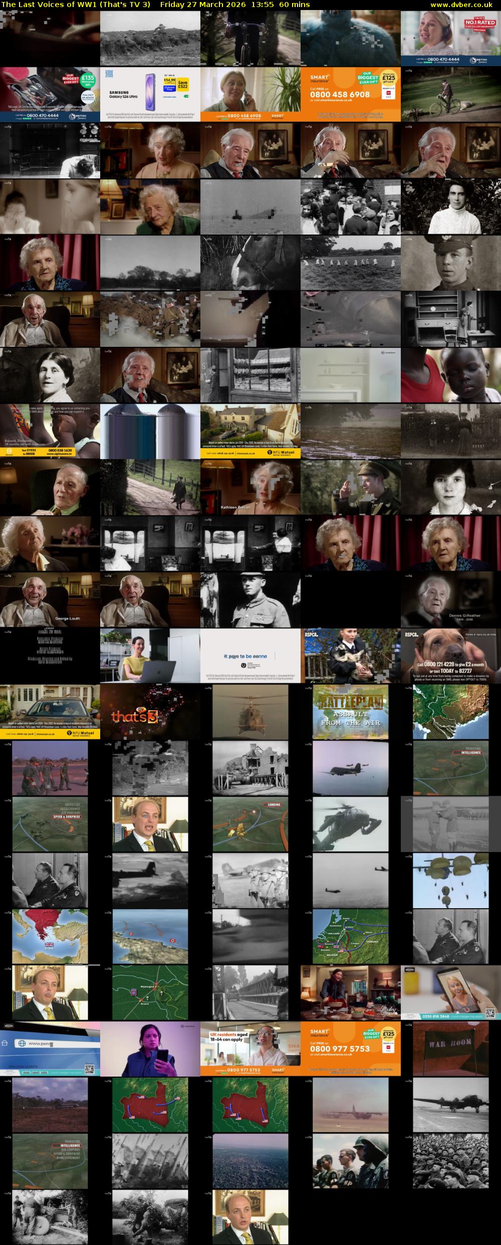 The Last Voices of WW1 (That's TV 3) Friday 27 March 2026 13:55 - 14:55