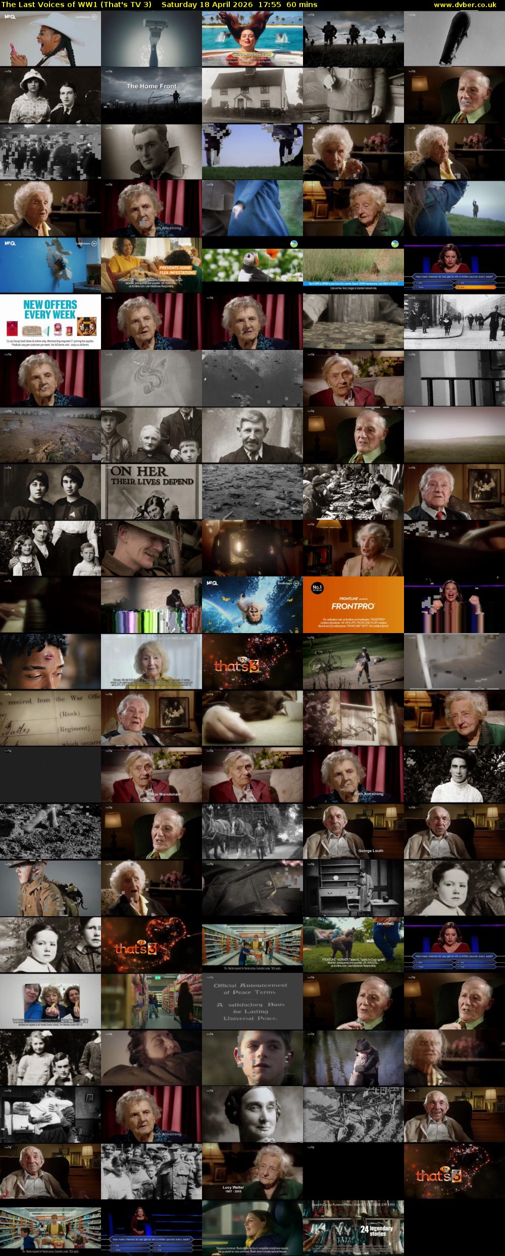 The Last Voices of WW1 (That's TV 3) Saturday 18 April 2026 17:55 - 18:55