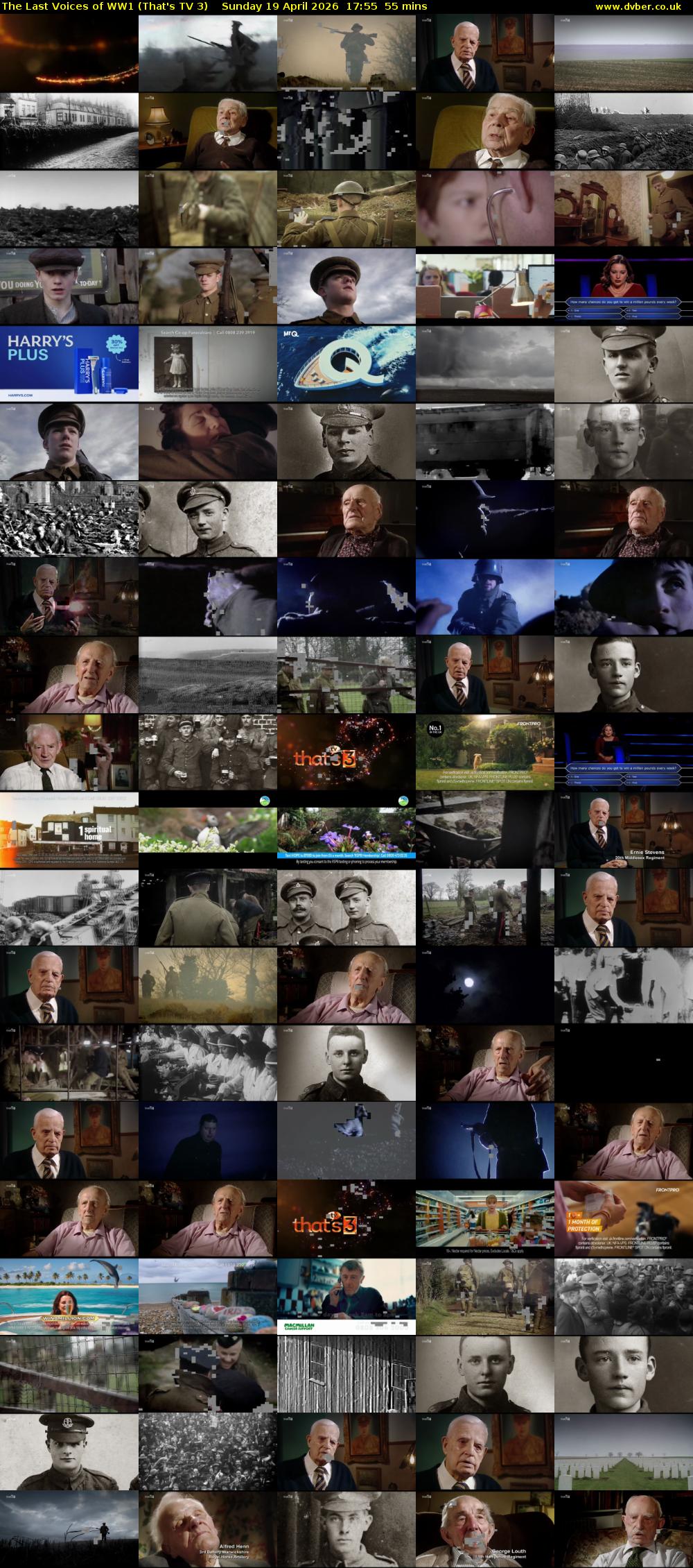 The Last Voices of WW1 (That's TV 3) Sunday 19 April 2026 17:55 - 18:50