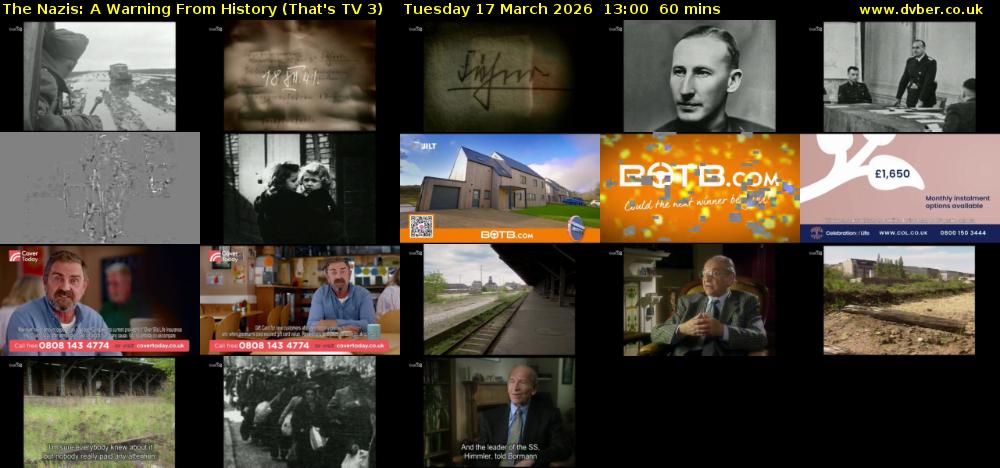 The Nazis: A Warning From History (That's TV 3) Tuesday 17 March 2026 13:00 - 14:00