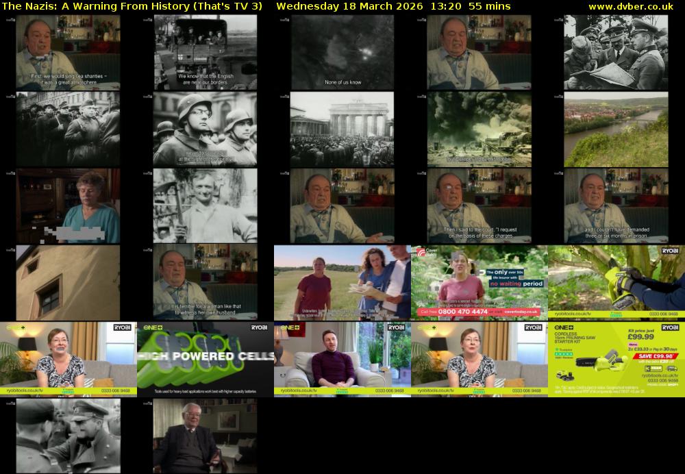 The Nazis: A Warning From History (That's TV 3) Wednesday 18 March 2026 13:20 - 14:15