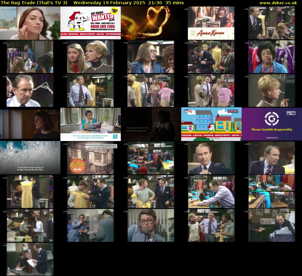 The Rag Trade (That's TV 3) Wednesday 19 February 2025 21:30 - 22:05