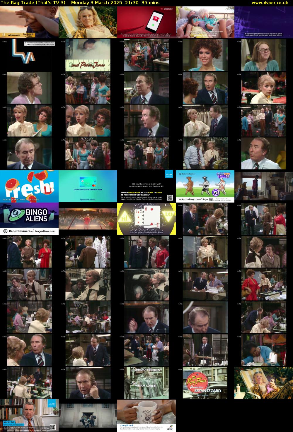 The Rag Trade (That's TV 3) Monday 3 March 2025 21:30 - 22:05
