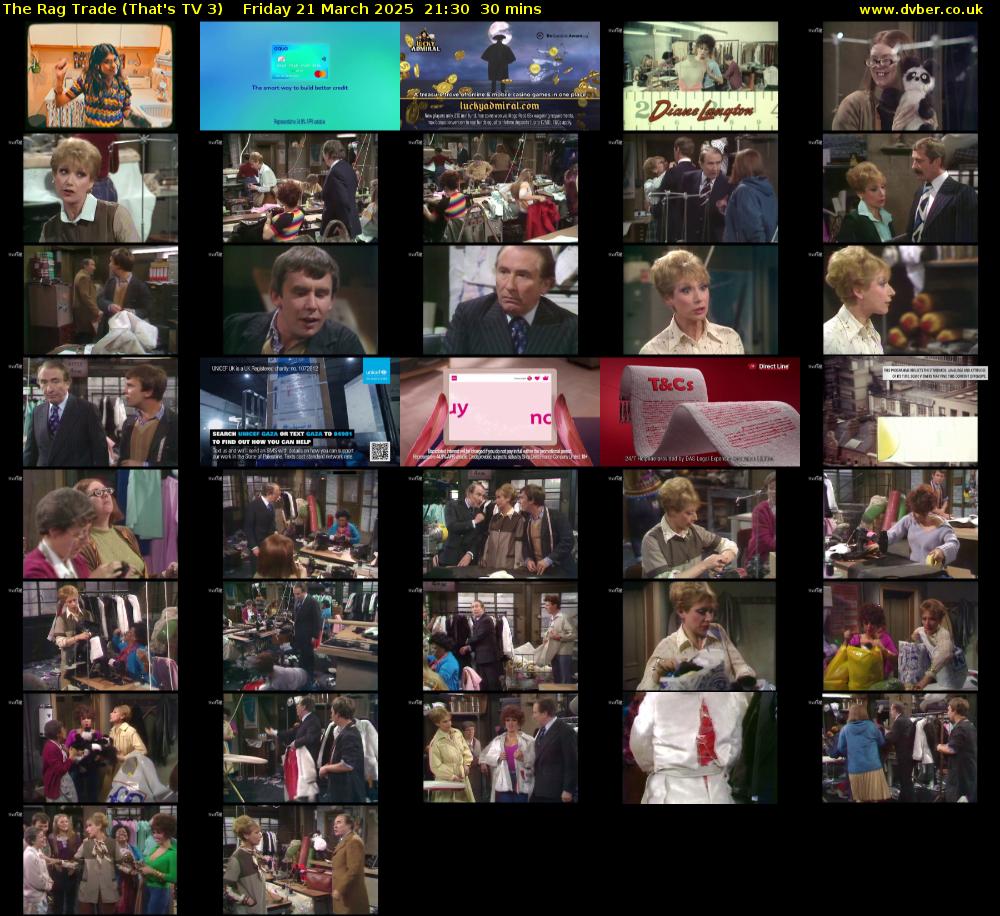 The Rag Trade (That's TV 3) Friday 21 March 2025 21:30 - 22:00