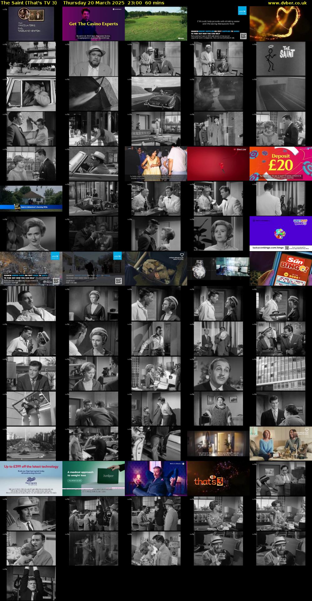 The Saint (That's TV 3) Thursday 20 March 2025 23:00 - 00:00