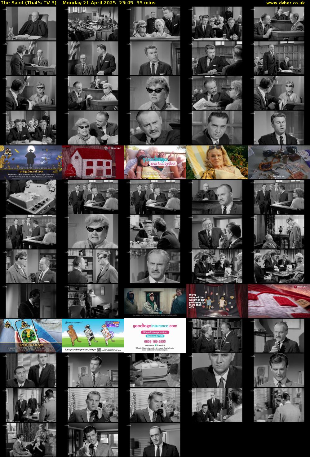 The Saint (That's TV 3) Monday 21 April 2025 23:45 - 00:40