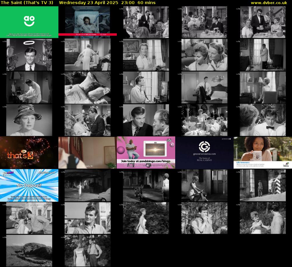 The Saint (That's TV 3) Wednesday 23 April 2025 23:00 - 00:00