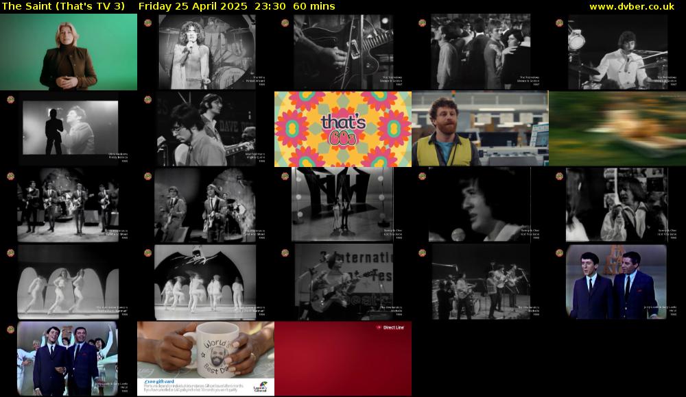 The Saint (That's TV 3) Friday 25 April 2025 23:30 - 00:30