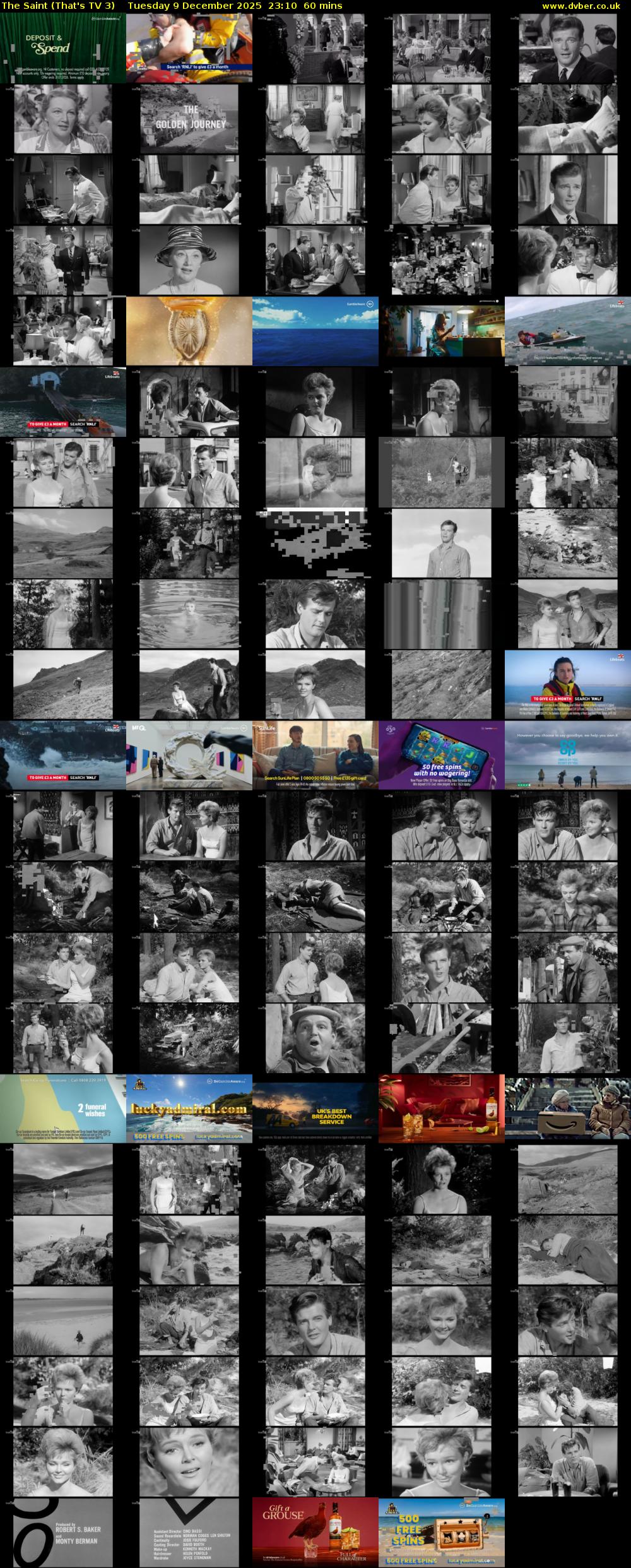 The Saint (That's TV 3) Tuesday 9 December 2025 23:10 - 00:10