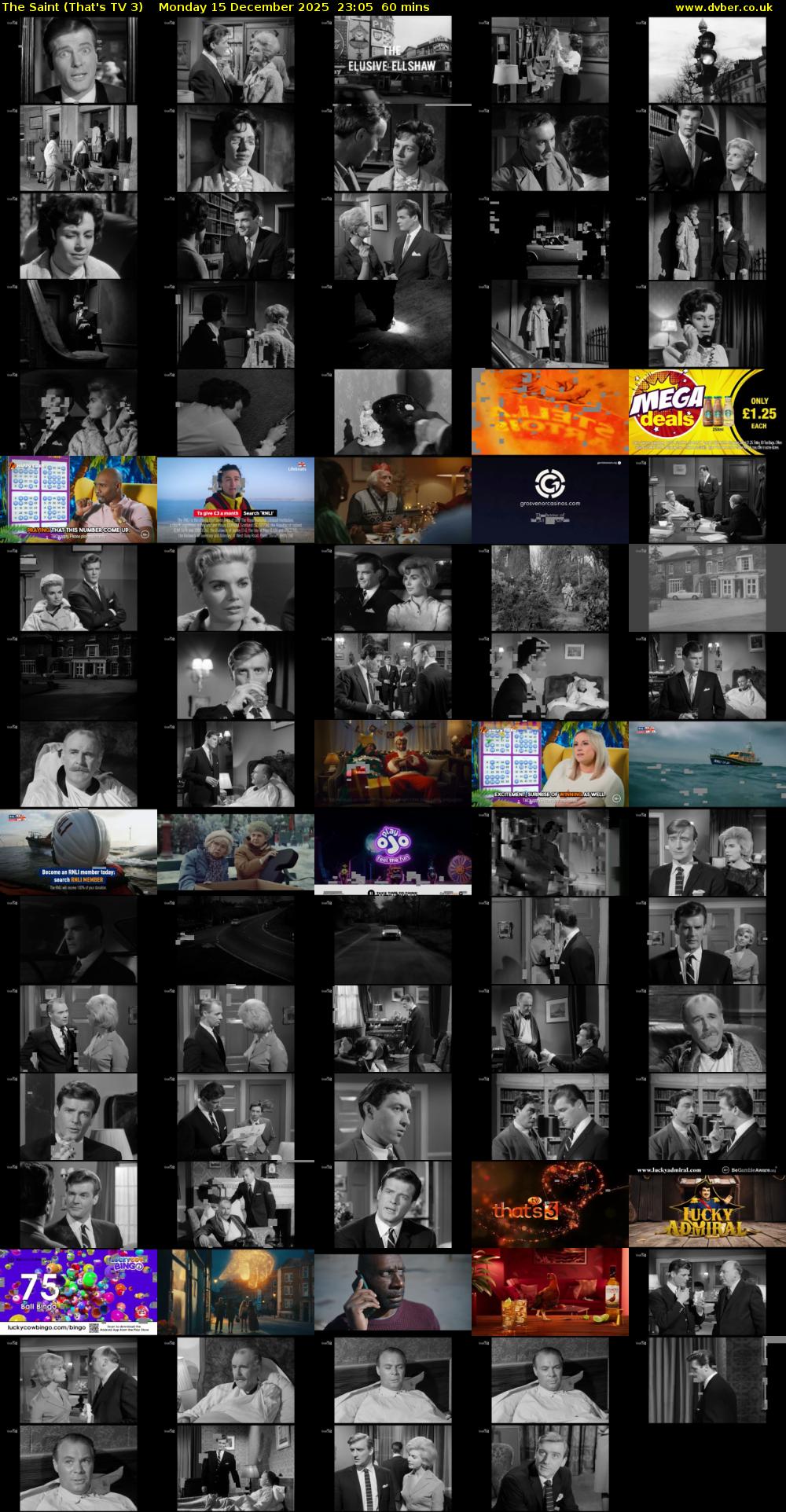 The Saint (That's TV 3) Monday 15 December 2025 23:05 - 00:05