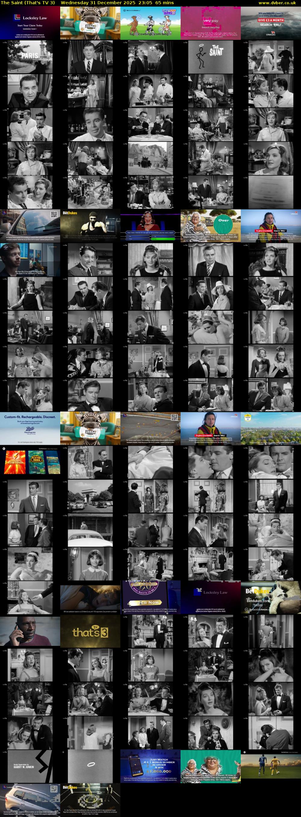 The Saint (That's TV 3) Wednesday 31 December 2025 23:05 - 00:10