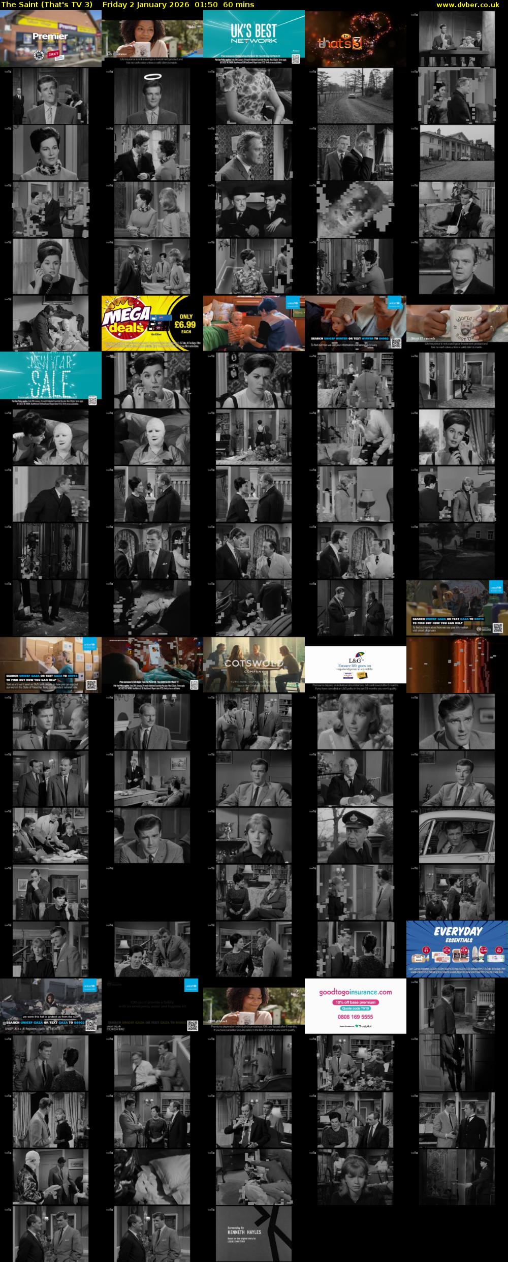 The Saint (That's TV 3) Friday 2 January 2026 01:50 - 02:50