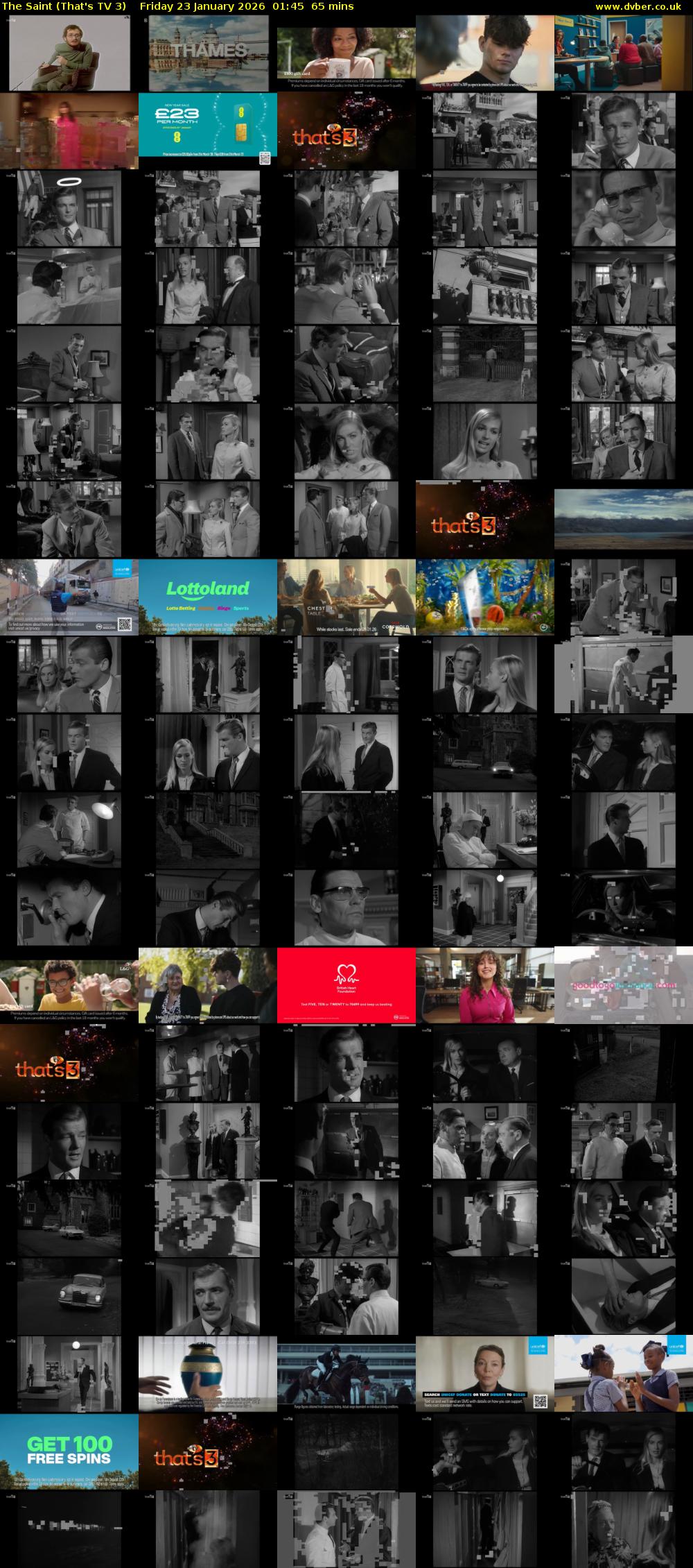 The Saint (That's TV 3) Friday 23 January 2026 01:45 - 02:50