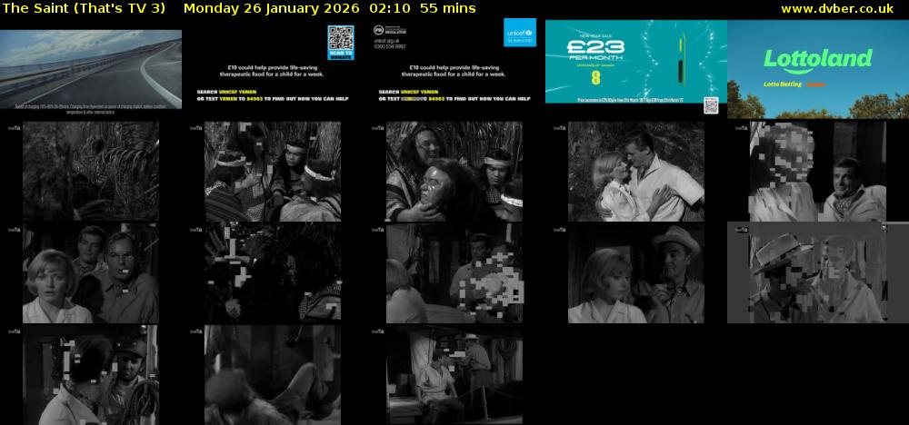 The Saint (That's TV 3) Monday 26 January 2026 02:10 - 03:05