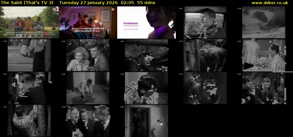 The Saint (That's TV 3) Tuesday 27 January 2026 02:05 - 03:00