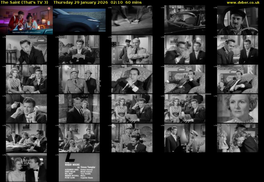 The Saint (That's TV 3) Thursday 29 January 2026 02:10 - 03:10