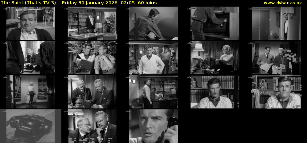 The Saint (That's TV 3) Friday 30 January 2026 02:05 - 03:05